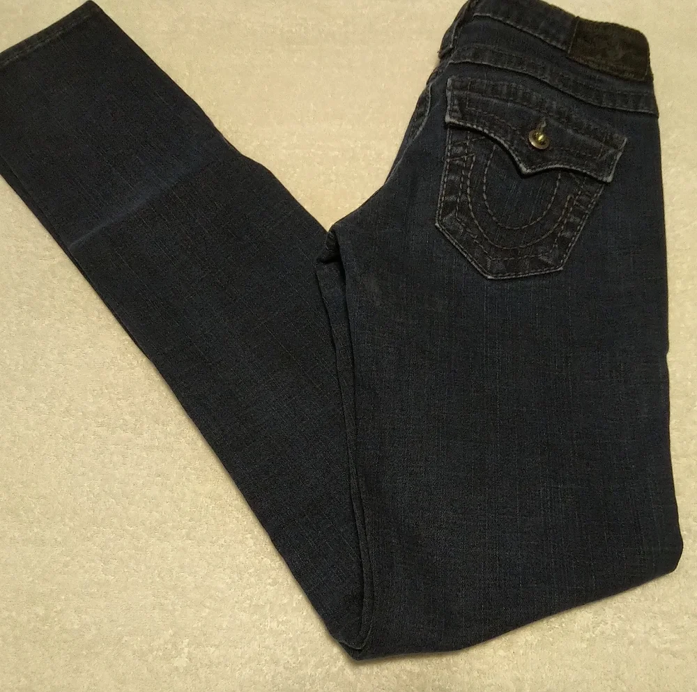True Religion Skinny Dark Blue Jeans - Size 26